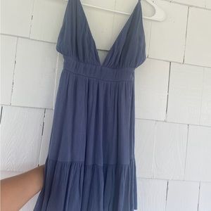Blue halter mini dress